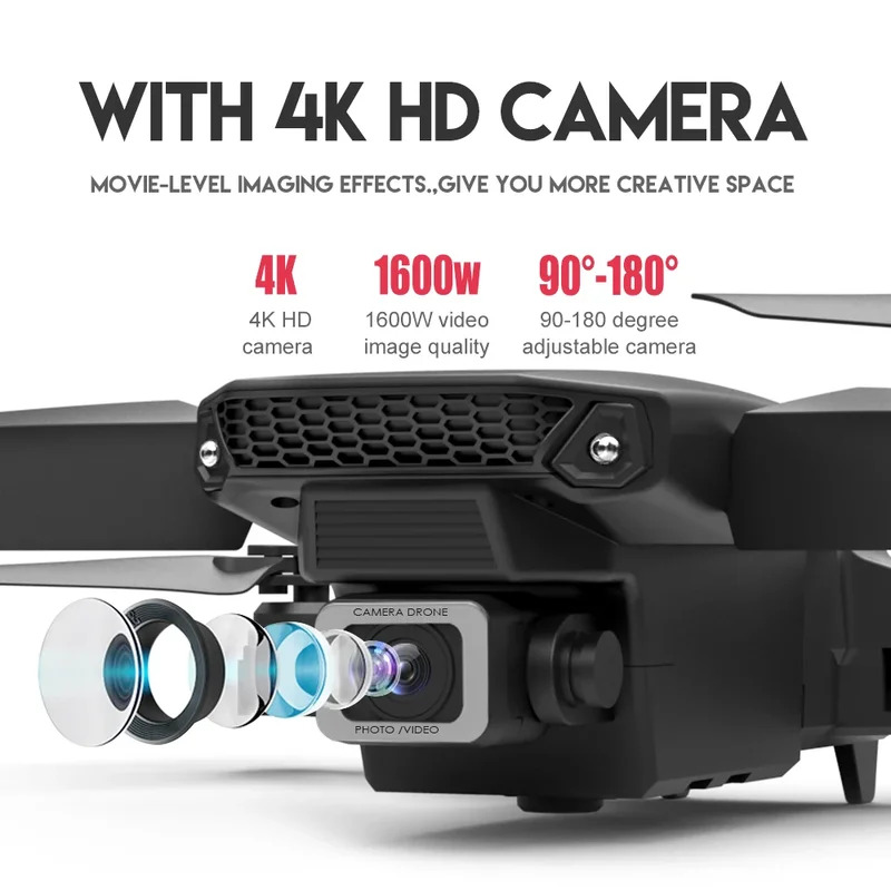 Dron plegable inteligente E88  - Drone Camera Night Vision reseña y precio